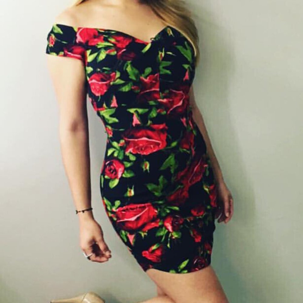 Va Va Voom Glam Factory short floral dress S, M